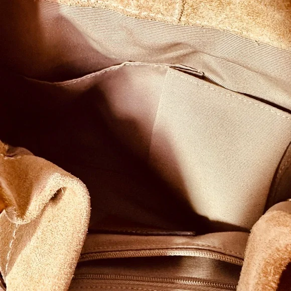 Coach Women s Rare Vintage Fringe Beige Suede Bag W Brass Findings #10401 - Picture 8 of 16